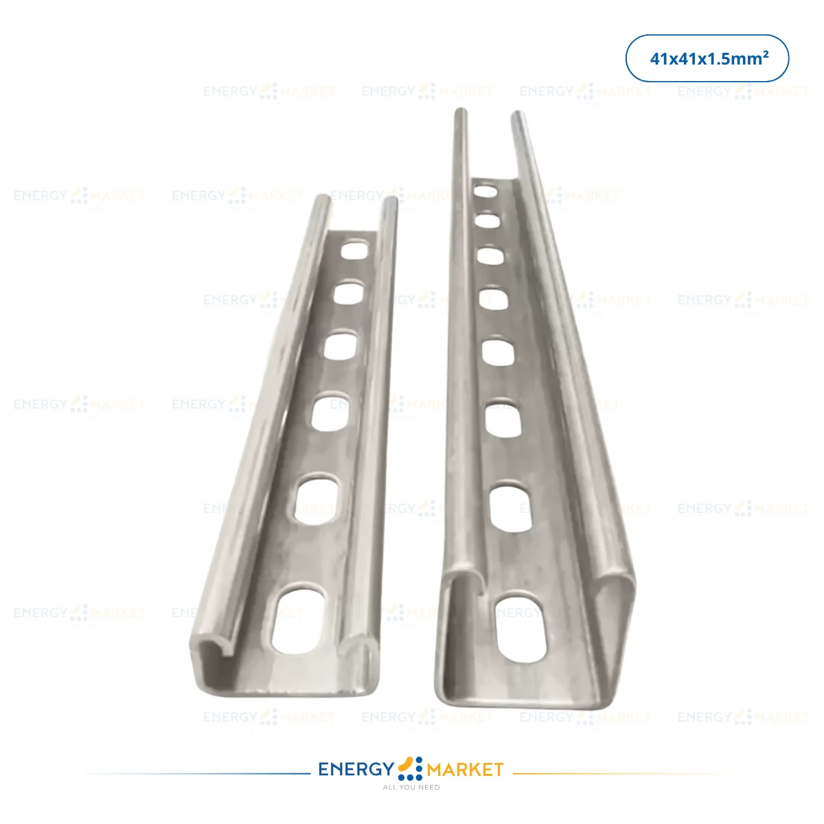 Rail Perforé en Acier Galvanisé 41×41×1,5 mm – Support Structurel & Montage