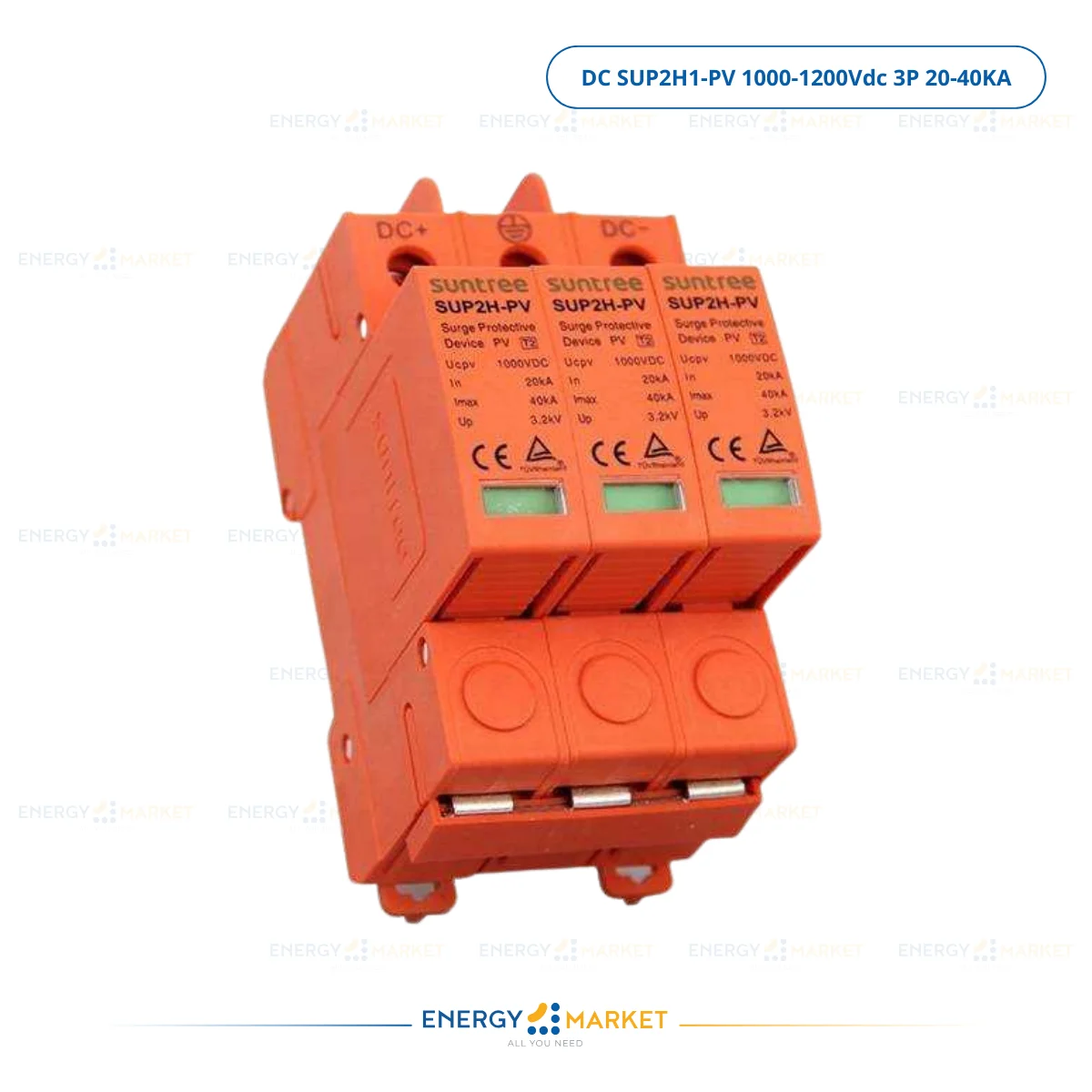 Parafoudre DC SUP2H1-PV – 3P (20-40 kA) – 1000 Vdc | 1200 Vdc – Protection Solaire