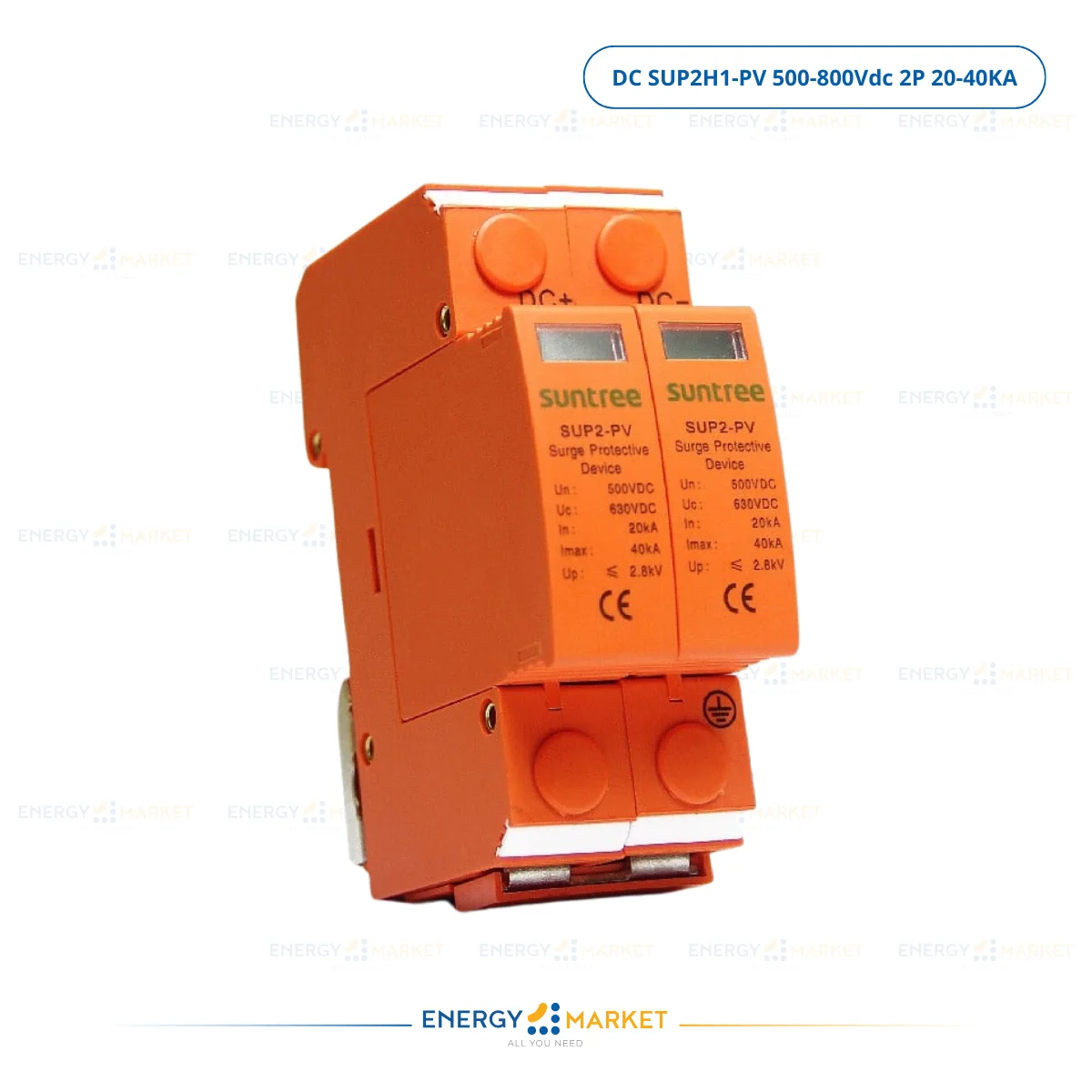 Parafoudre DC SUP2H1-PV 2P (20-40 kA) – Protection Solaire 500 Vdc | 800 Vdc