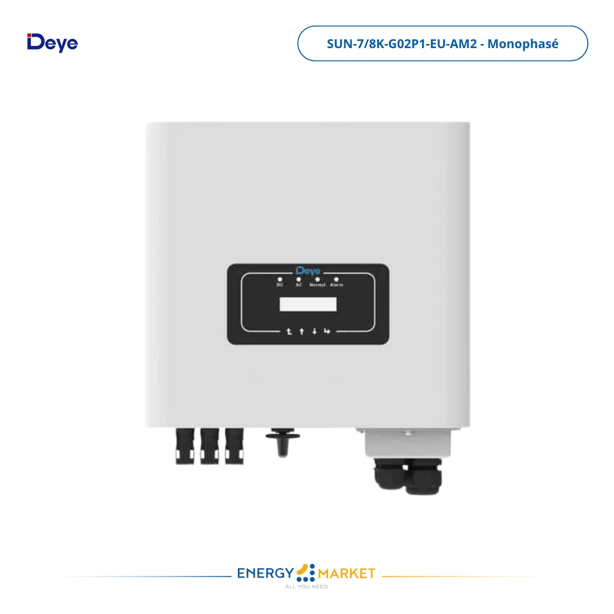 Onduleur Deye SUN‑7/8K‑G02P1‑EU‑AM2 – Monophasé
