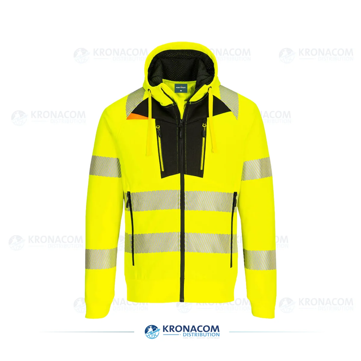 DX484 – DX4 Hi-Vis Kapuzen-Hoodie mit Reißverschluss