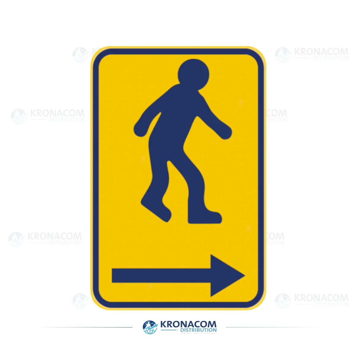 Voetgangersbord – 600 x 400 mm C1 Gelb/Blau