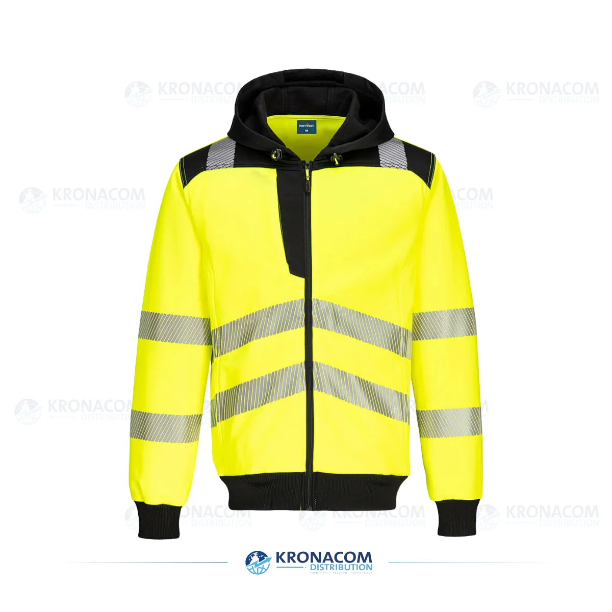 PW327 – PW3 Hi-Vis Kapuzen-Sweatshirt mit Reißverschluss
