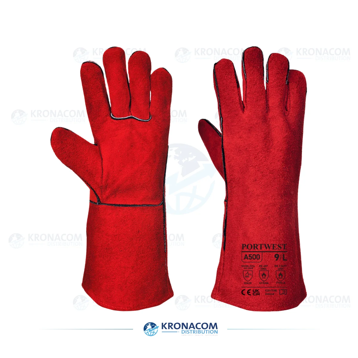 A500 – Schweißerhandschuh aus Rindspaltleder, 36 cm