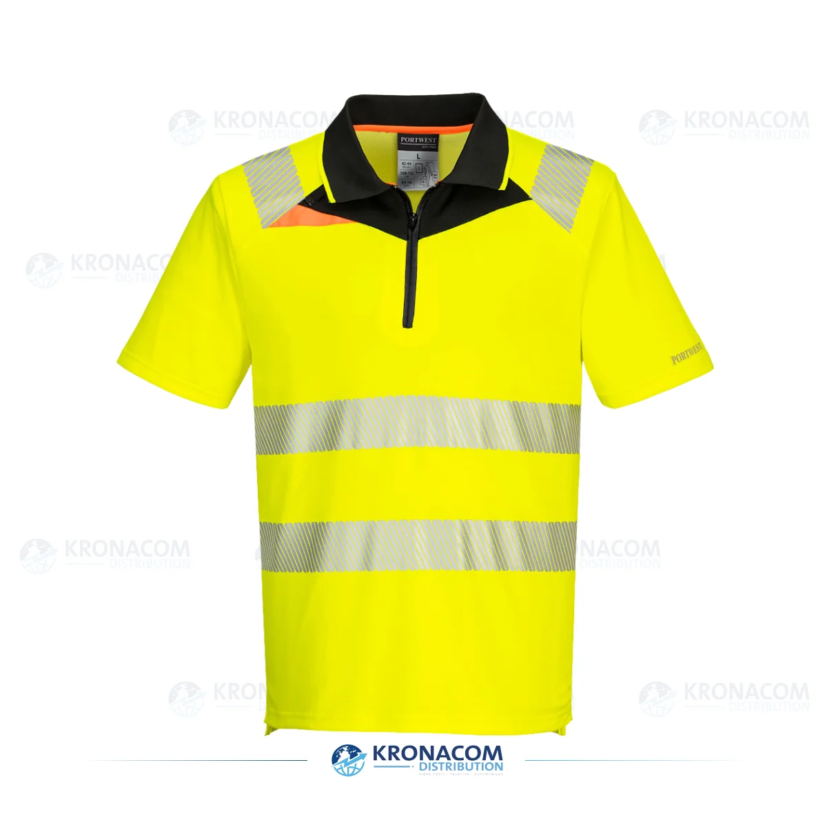 DX412 – DX4 Hi-Vis Zip Polo Shirt Kurzarm